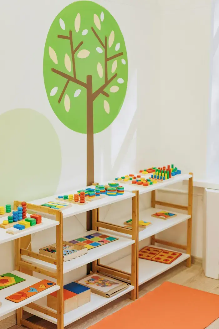 Montessori Casa classroom with organized materials